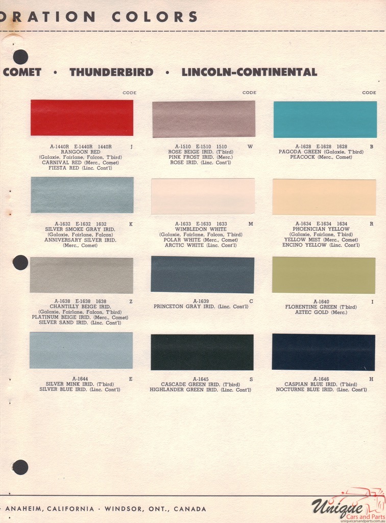 1964 Ford Paint Charts Rinshed-Mason 2
